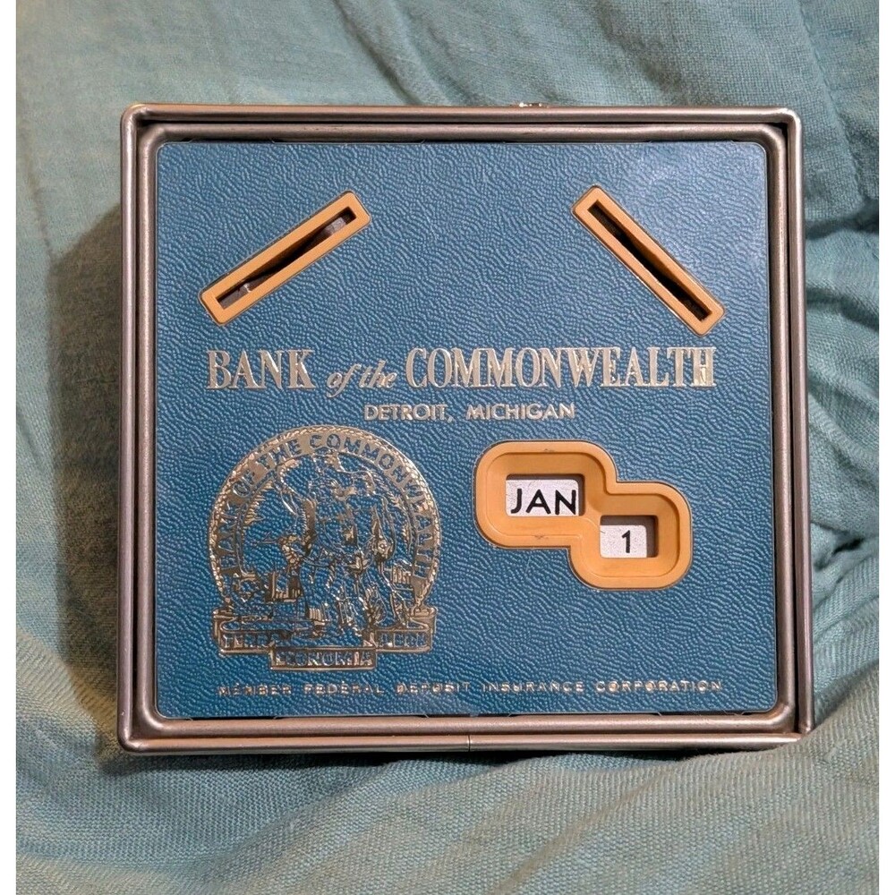 Vintage Bank of the Commonwealth Detroit Michigan Calendar Bank Conscience Slot